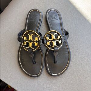 Tory Burch Black and Gold Sandals